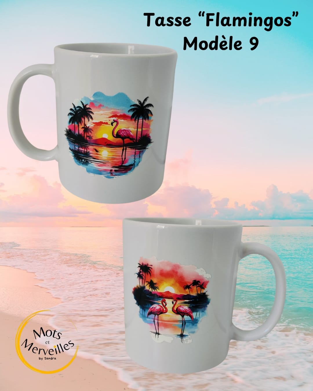 Tasse "Flamants Roses au Coucher du Soleil"