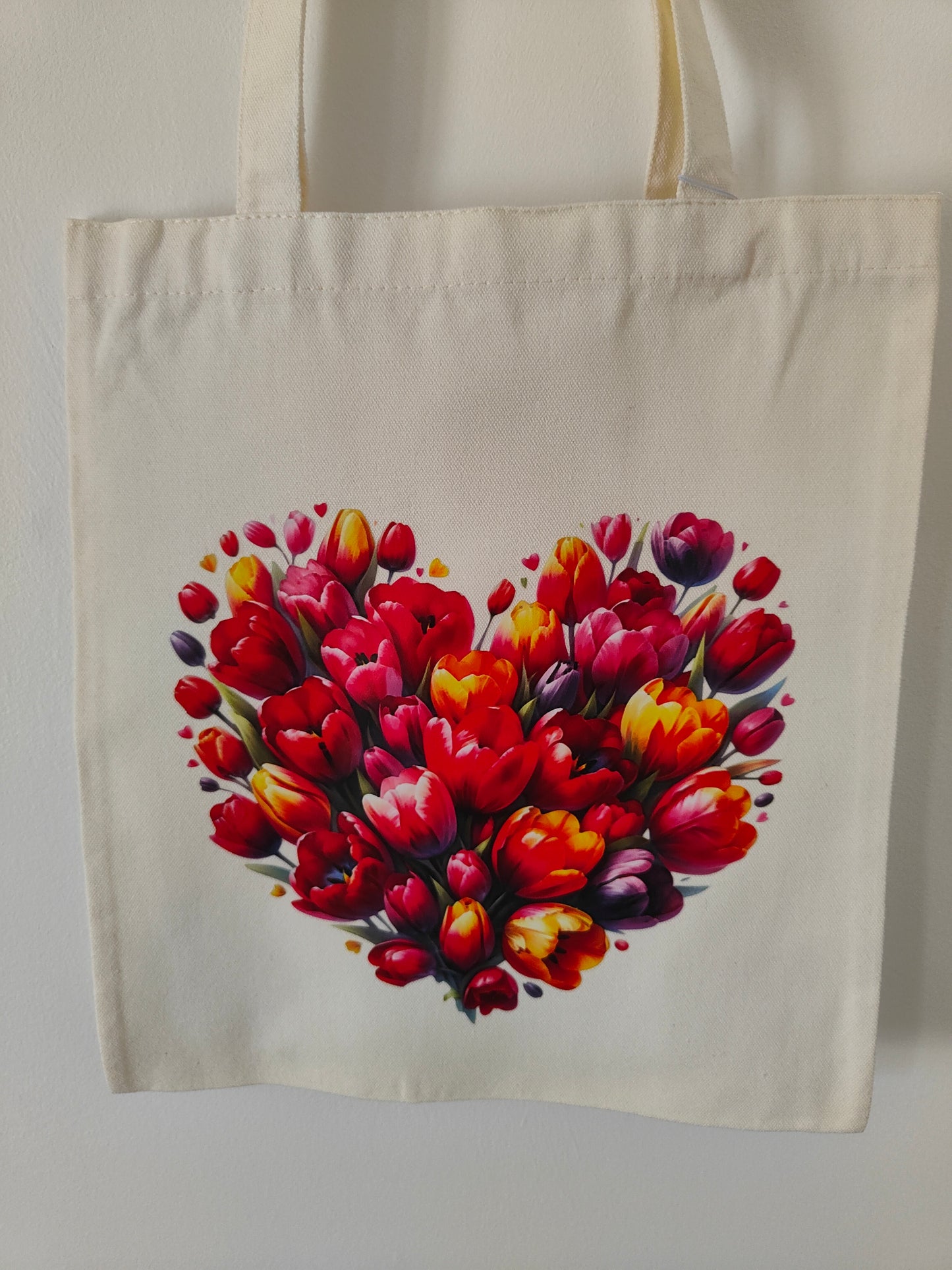Tote bag cœur tulipes