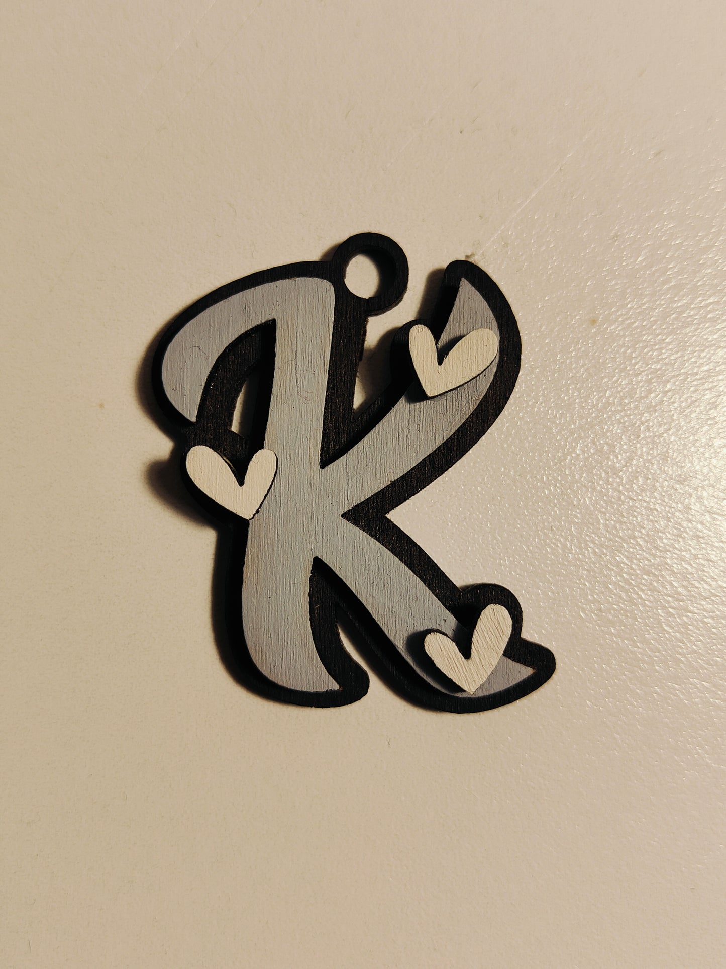 Porte-clés en bois - lettre de l'alphabet