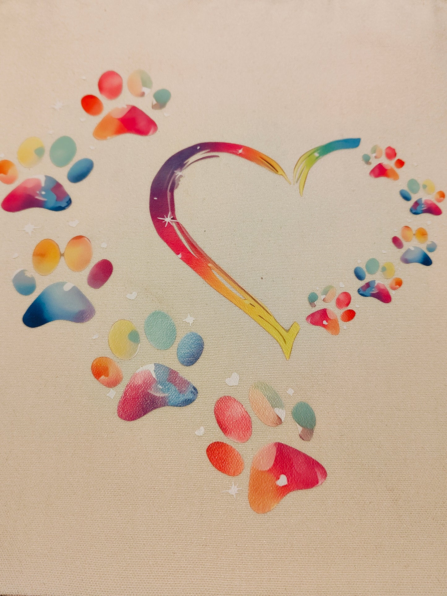 Tote bag cœur et pattes