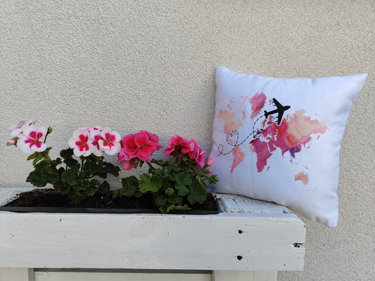 Coussin Vol autour du monde