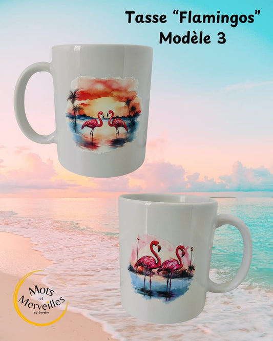 Tasse "Flamants Roses au Coucher du Soleil"