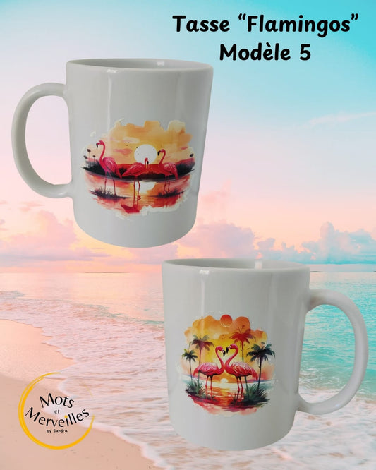 Tasse "Flamants Roses au Coucher du Soleil"