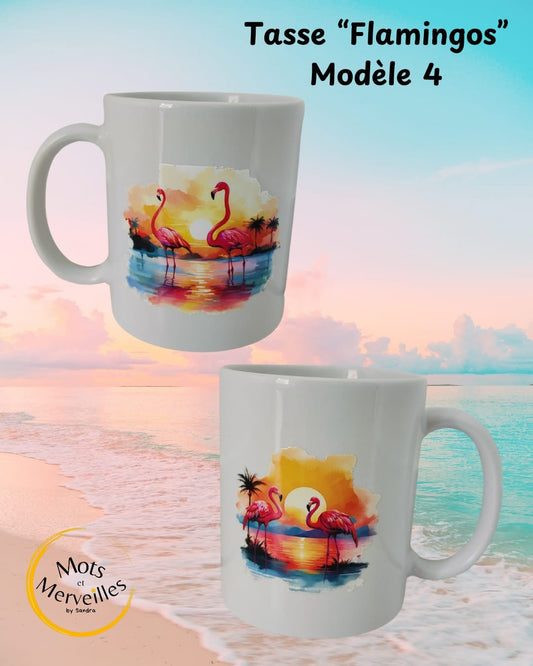 Tasse "Flamants Roses au Coucher du Soleil"
