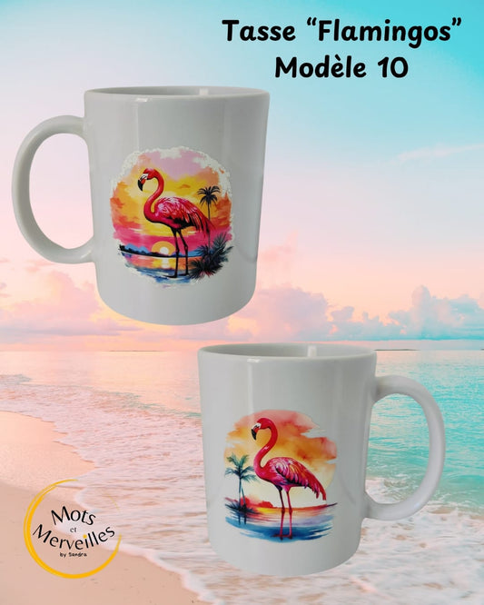 Tasse "Flamants Roses au Coucher du Soleil"