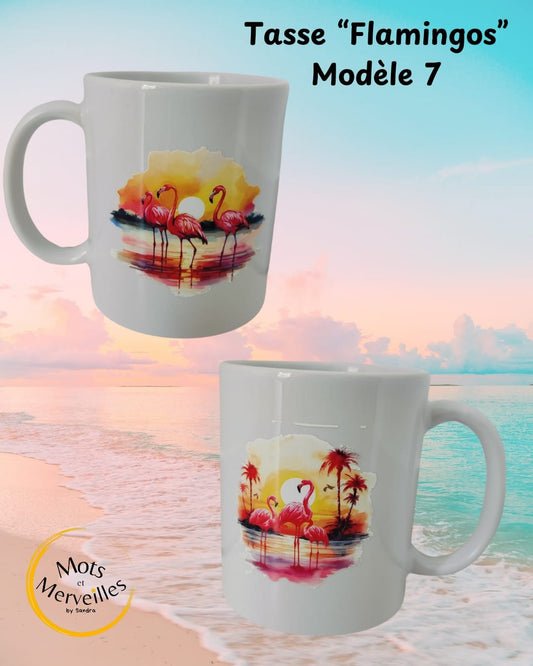 Tasse "Flamants Roses au Coucher du Soleil"