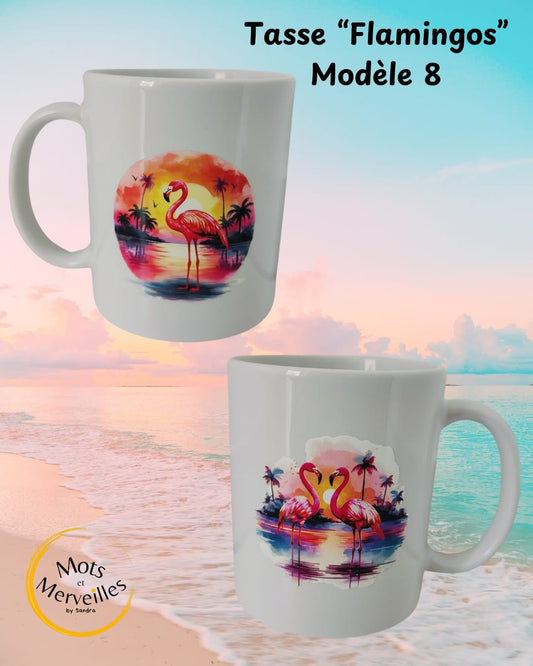 Tasse "Flamants Roses au Coucher du Soleil"