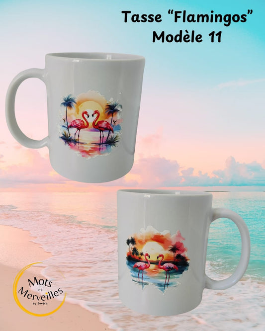 Tasse "Flamants Roses au Coucher du Soleil"