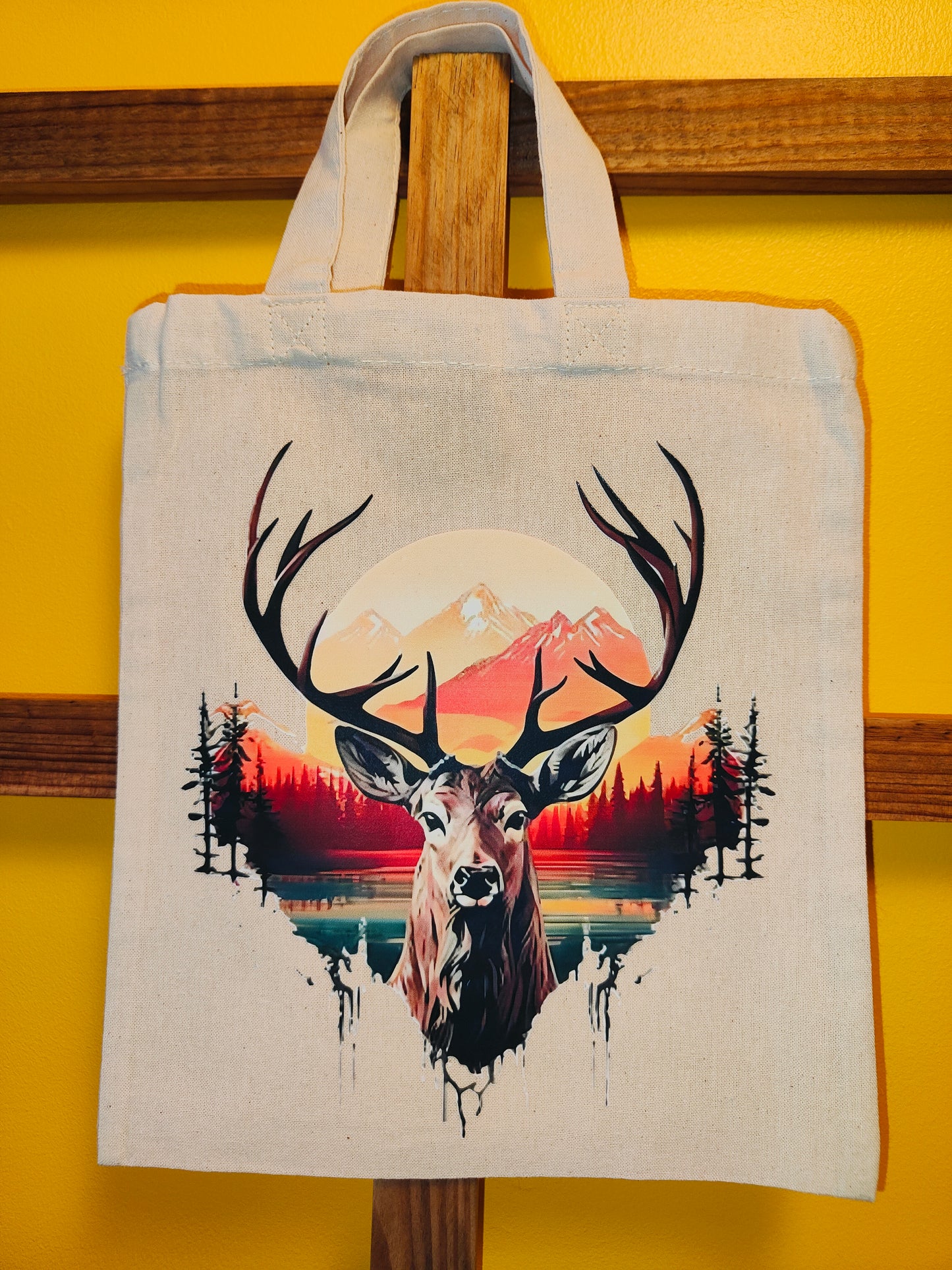 Tote bag écru - Tête de cerf
