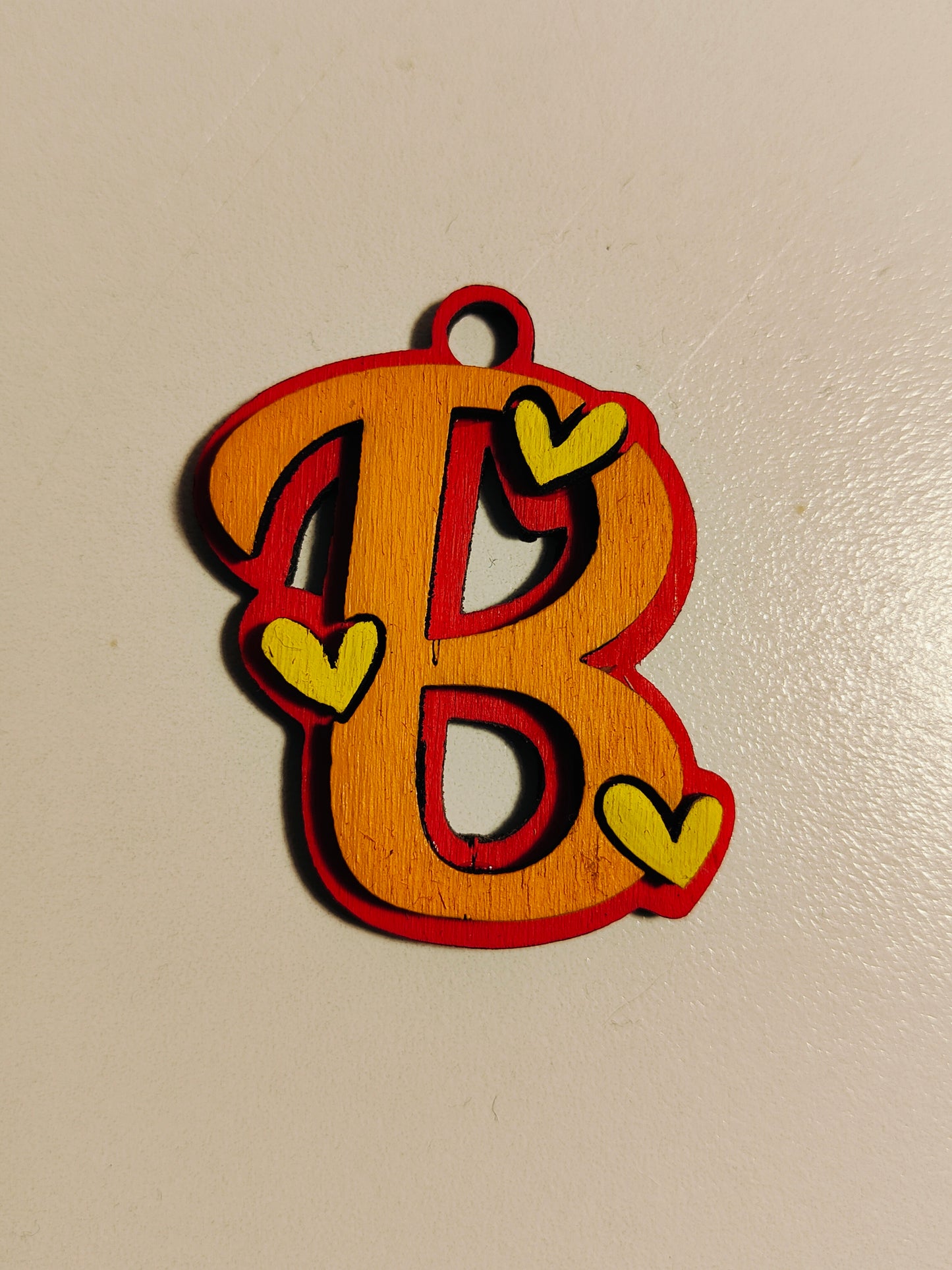 Porte-clés en bois - lettre de l'alphabet