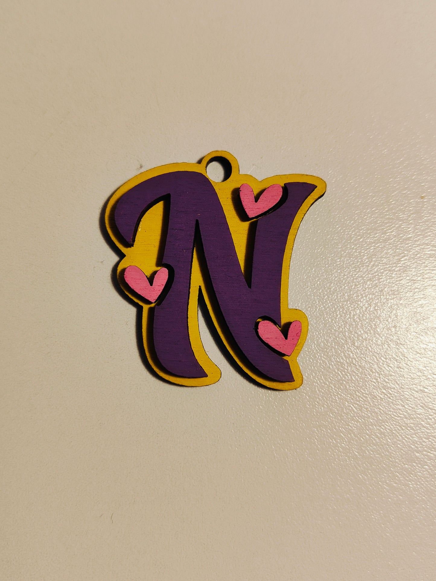 Porte-clés en bois - lettre de l'alphabet