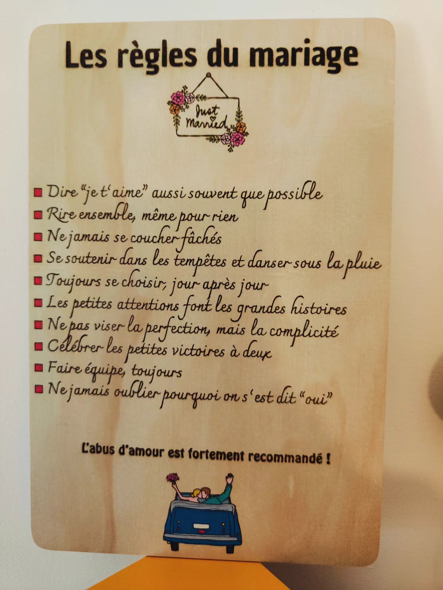 Les règles du mariage