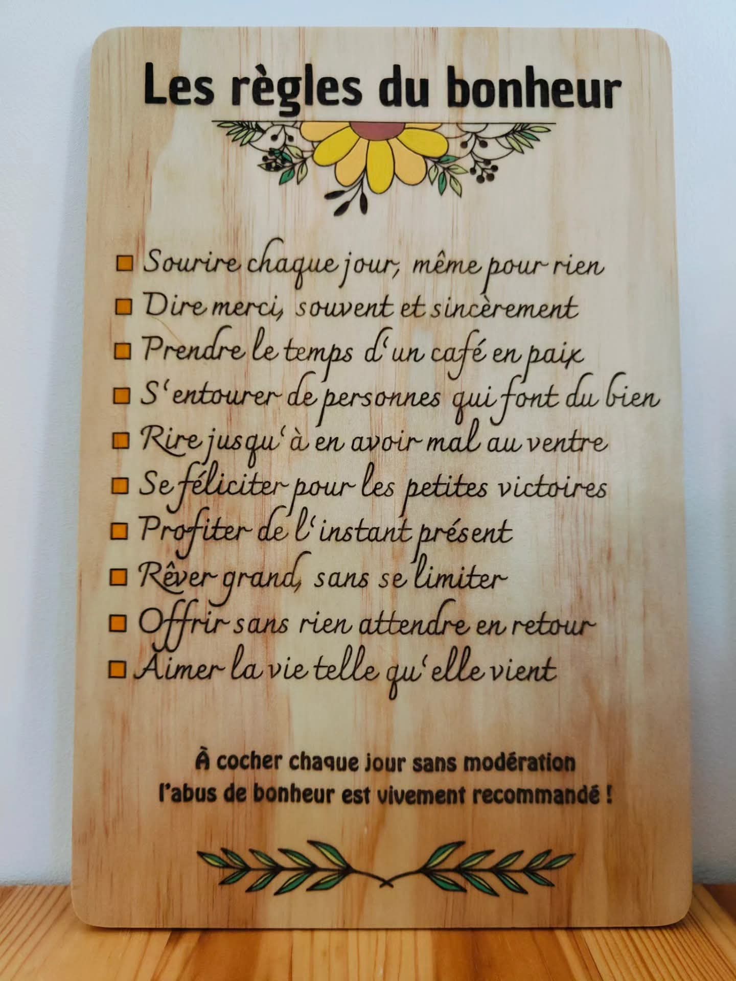 Les règles du bonheur