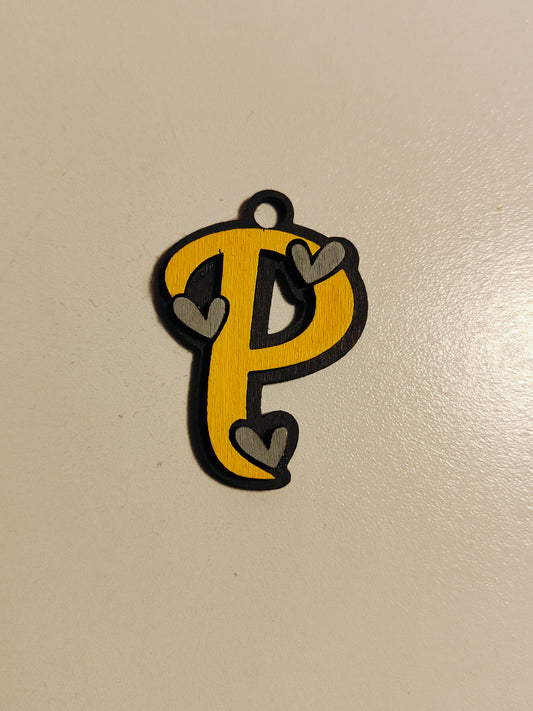 Porte-clés en bois - lettre de l'alphabet