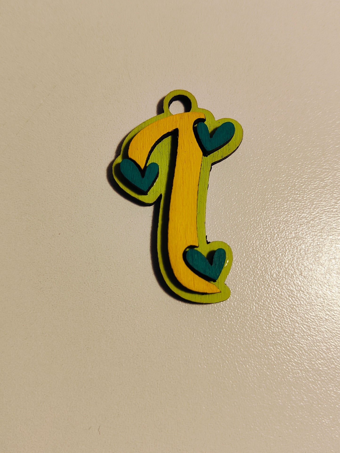 Porte-clés en bois - lettre de l'alphabet