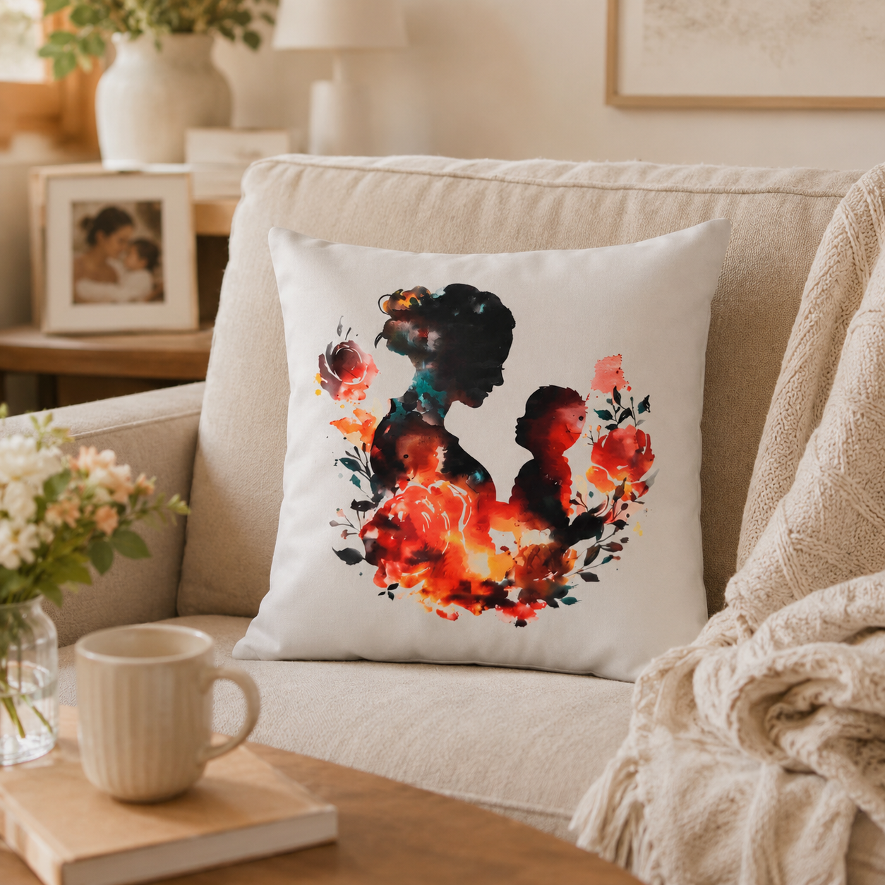 Coussin Mère et enfant
