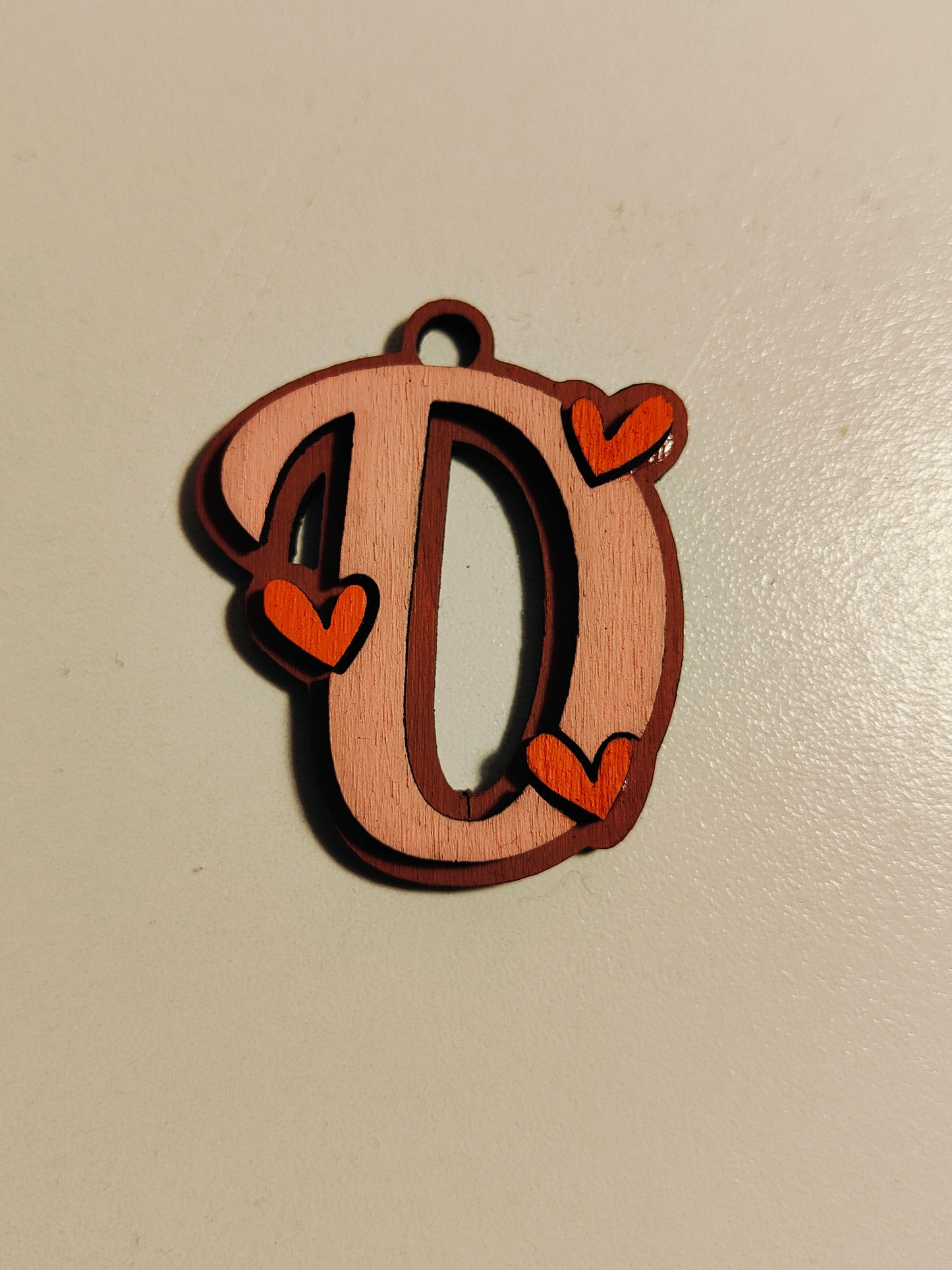 Porte-clés en bois - lettre de l'alphabet