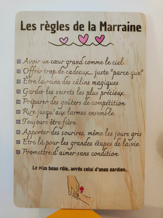 Les règles de la marraine